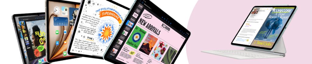 iPad Air family and with a keyboard