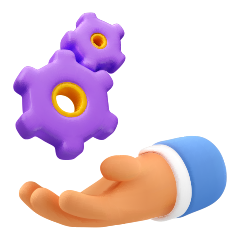Setting emoji over a hand icon