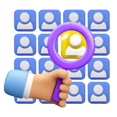 icon which shows people in blue and one person in yellow to show unlimited