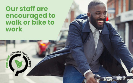 our staff are encouraged to walk or bike to walk