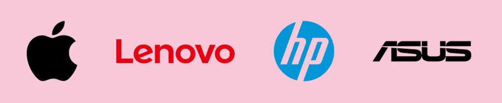 apple, Lenovo, HP and ASUS
