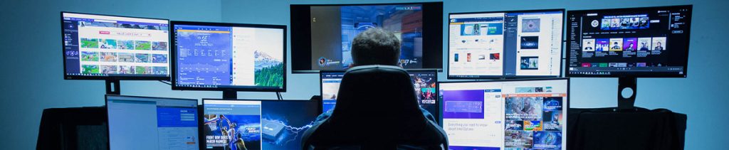 different computer screens