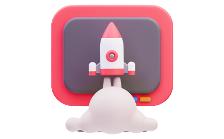 rocket 3d vector icon for business boost