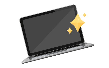 laptop with stars