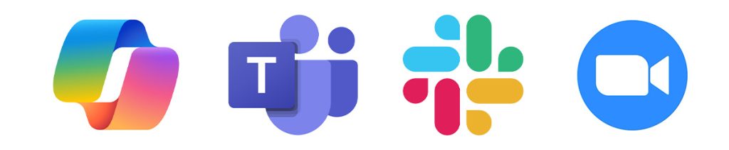 365, teams, slack, zoom icons