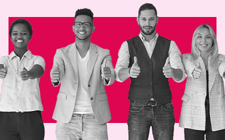 people with thumbs up