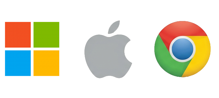 windows, apple, chrome logo