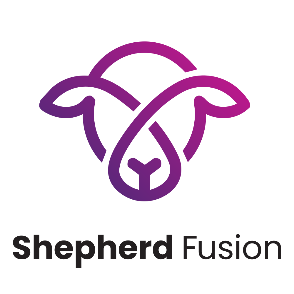 shepherd fusion logo with text underneath